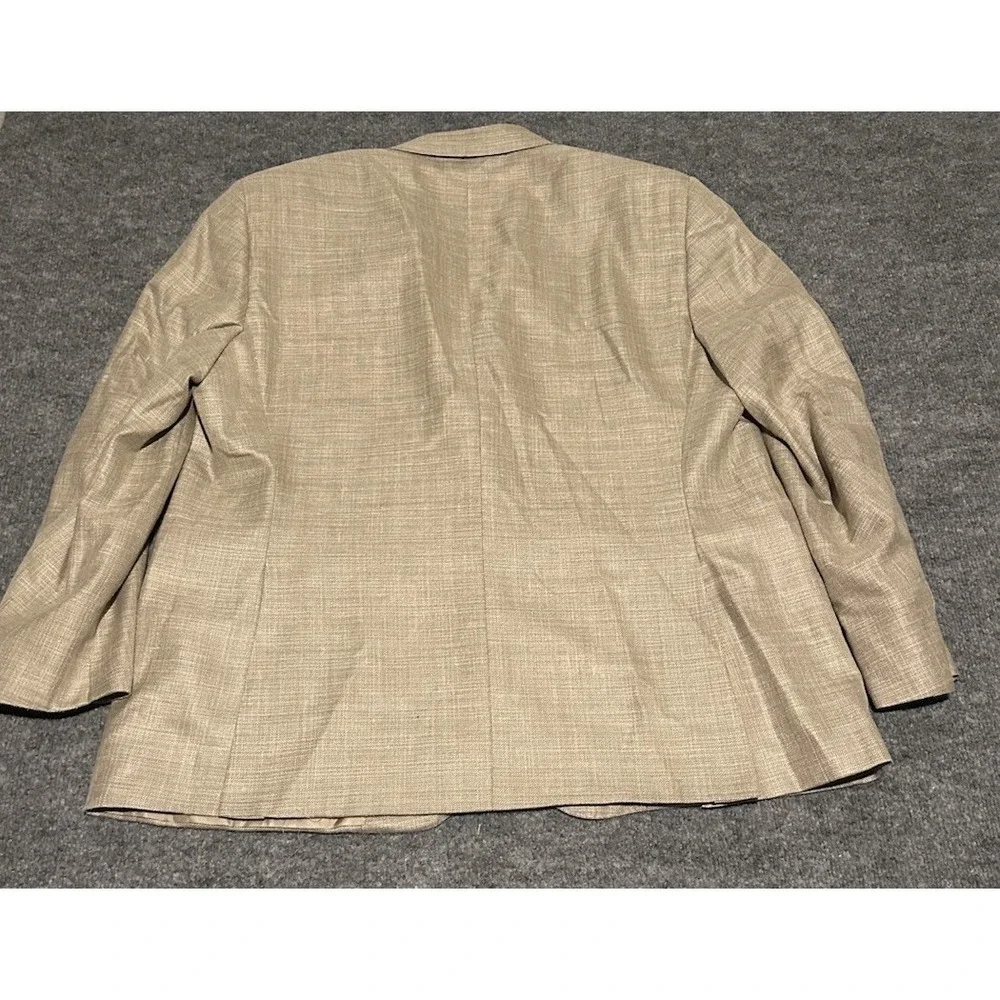 Canali Mens Beige Blazer Mens US 48 Approx Silk Linen Wool Blend Made In Italy